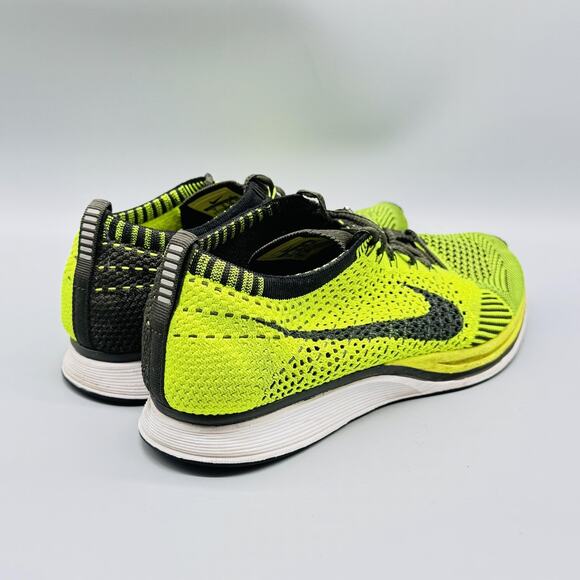 Nike Shoes Mens 7 Volt Black Flyknit Racer Running Lightweight Athletic Sneakers - Picture 9 of 12